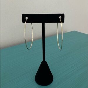 14k Gold and Diamond Hoops